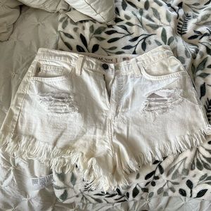 Women’s white denim shorts